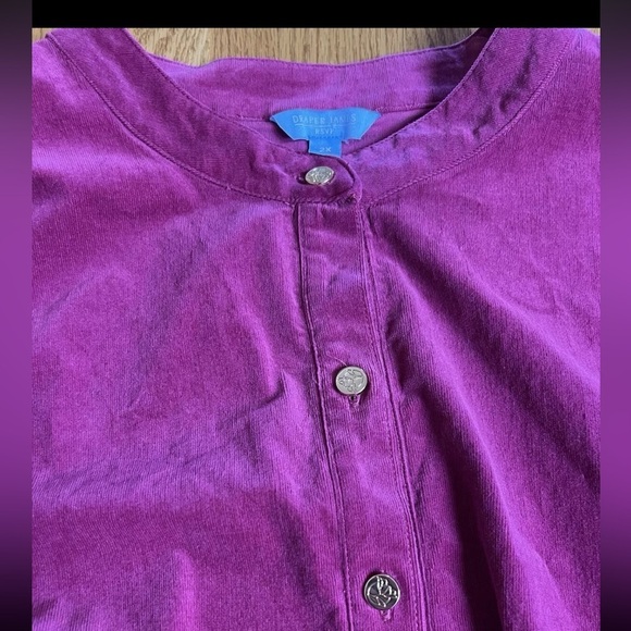 DRAPER JAMES RSVP Long Sleeve Corduroy Raspberry Magenta Dress-Size 2X - Picture 5 of 9